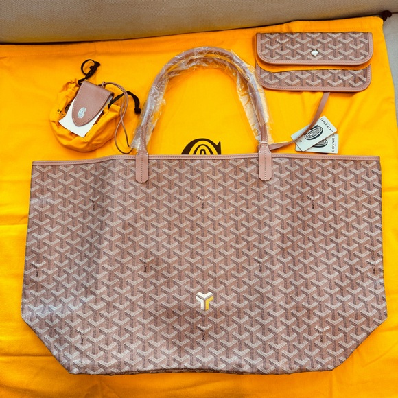 LIMITED EDITION🌸Goyard🌸Metallic Pearl Pink Saint Louis GM Tote - Picture 4 of 15